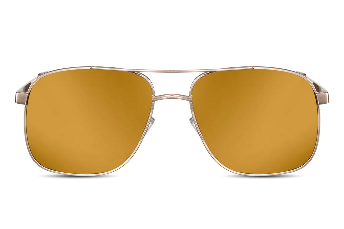 Γυαλιά ηλίου unisex Aviator με χρυσό καθρέφτη και χρυσό σκελετό blue2434.
